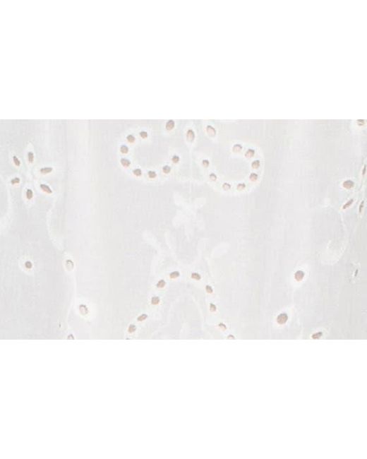Liverpool Los Angeles White Embroidered Eyelet Sleeveless Top
