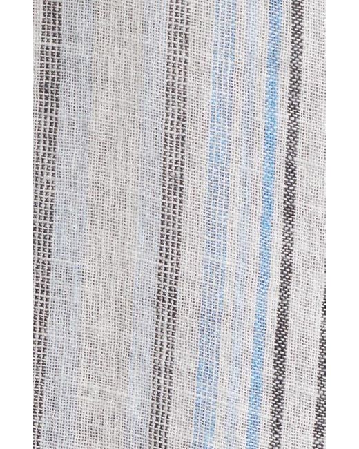 Rails Blue Shoshanna Stripe Puff Sleeve Linen Blend Top