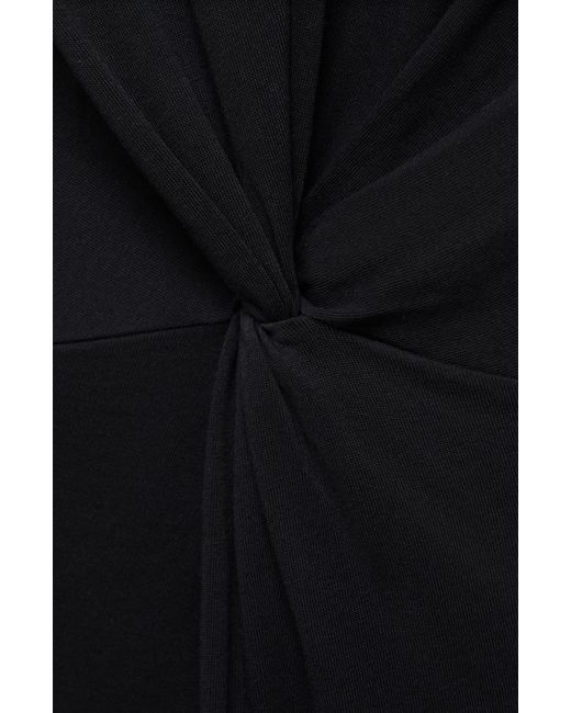 Mango Black Center Knot Cotton Midi Dress