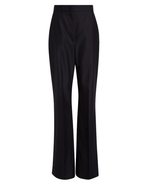 Max Mara Delfino Long Virgin Wool & Silk Flare Leg Trousers