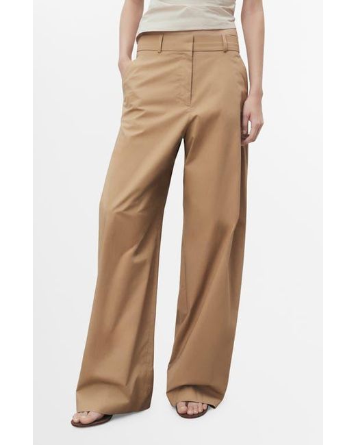 Mango Natural Stretch Cotton Wide Leg Pants