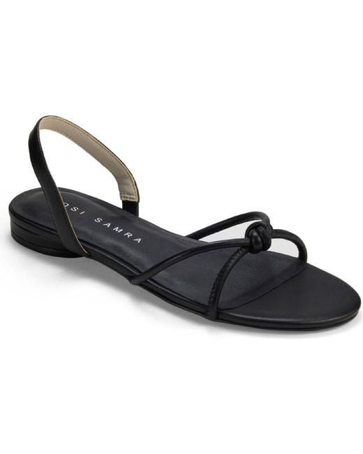 Yosi Samra Women's Black Alison Knot Slingback Sandal