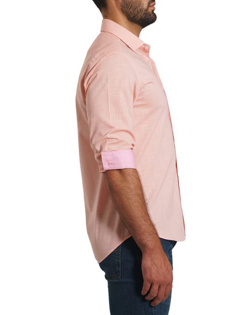 Jared Lang Multicolor Trim Fit Pima Cotton Mélange Button-up Shirt for men