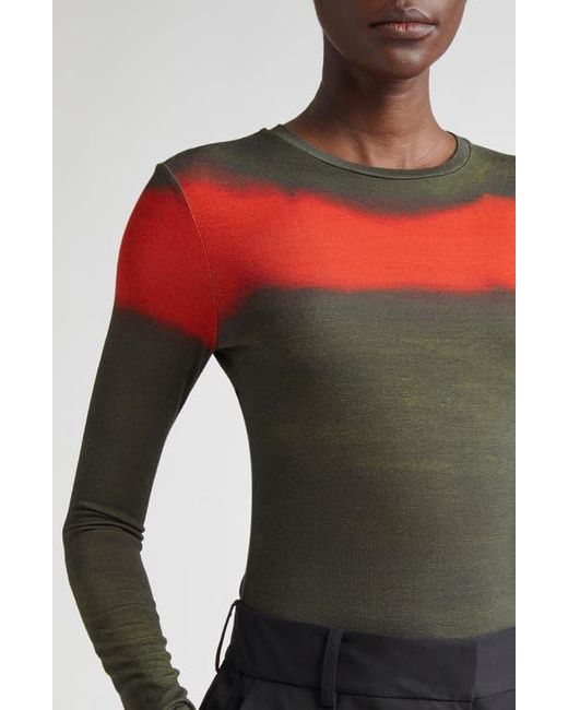 Jason Wu Black Painted Stripe Long Sleeve Jersey Top