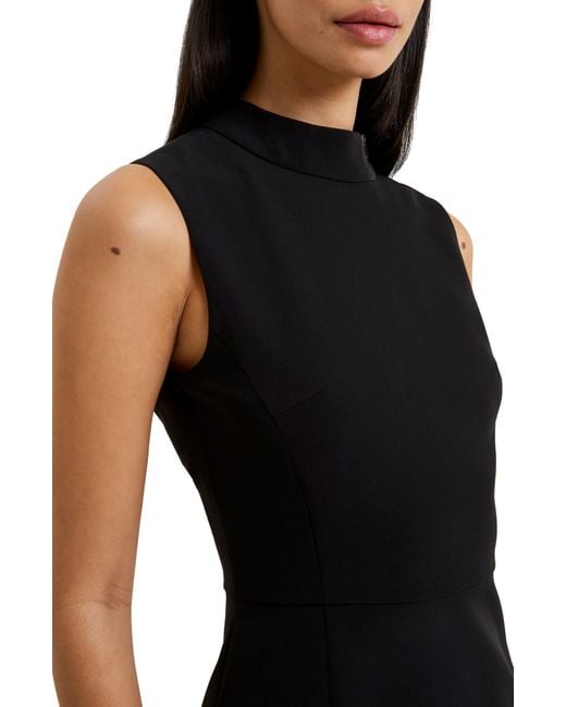 French Connection Echo Sleeveless Mock Neck Dress in Black
