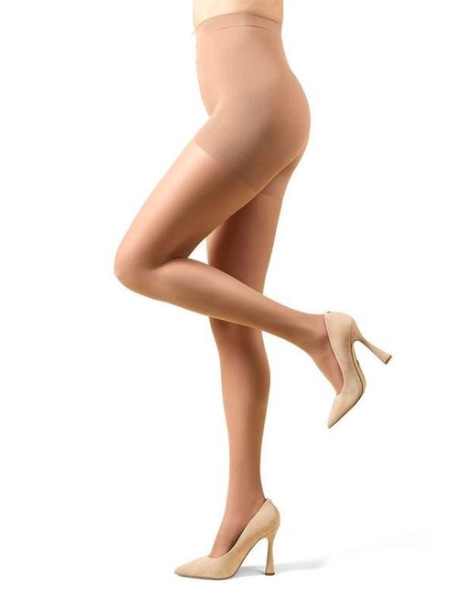 Memoi Brown Cotton On Top Crystal Top Tights