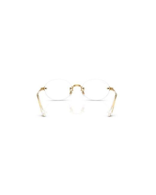 Ray-Ban Metallic 52Mm Oval Optical Glasses