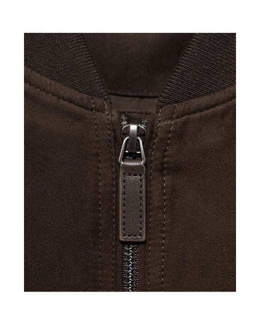 Mango Black Faux Suede Bomber Jacket for men