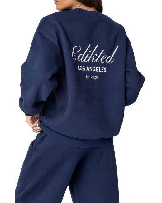 Edikted Blue Logo Sweatshirt