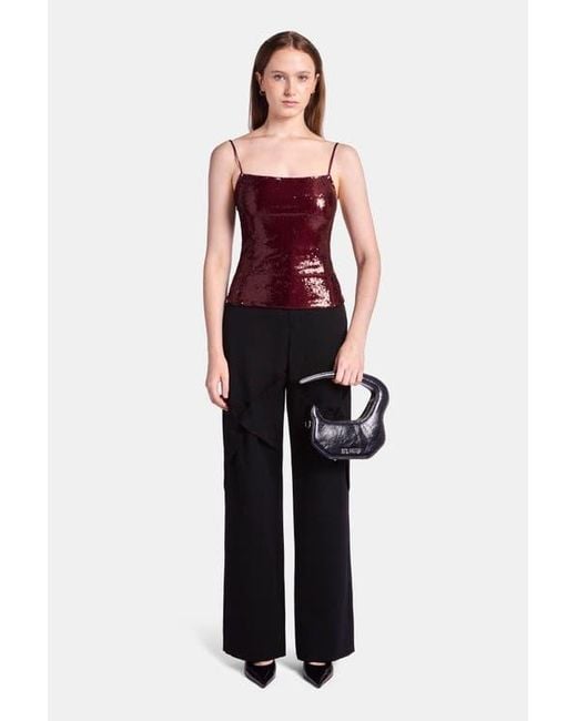 Kate Barton Red Sequin Column Tank