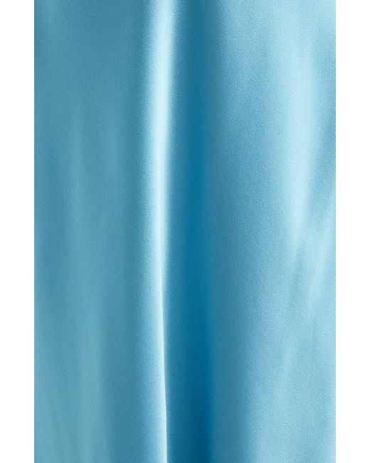 Stella McCartney Blue Draped Satin Cape Gown