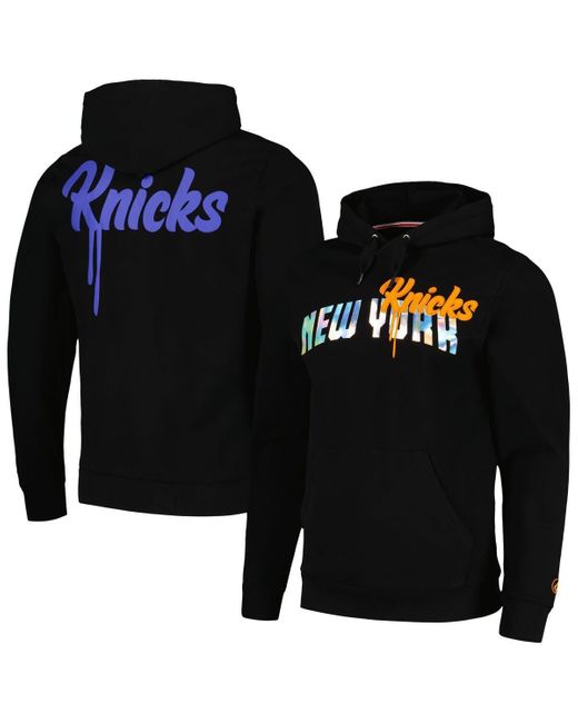 FISLL Black Unisex New York Knicks Reflective Metallic Pullover Hoodie At Nordstrom