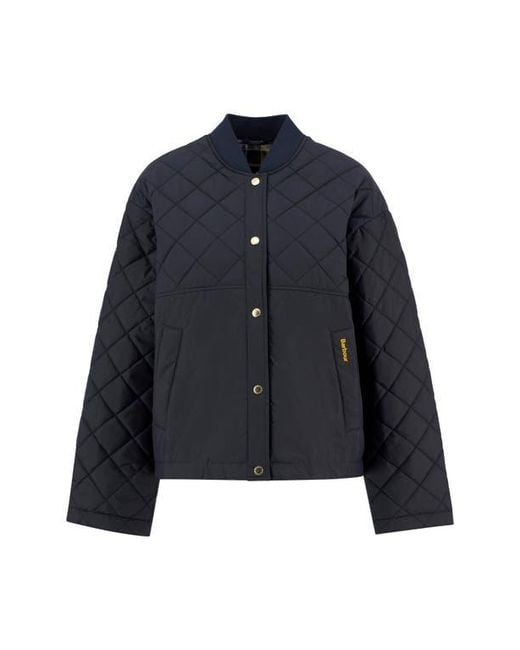 Barbour Black Wetherby Diamond Quilted Bomber Jacket