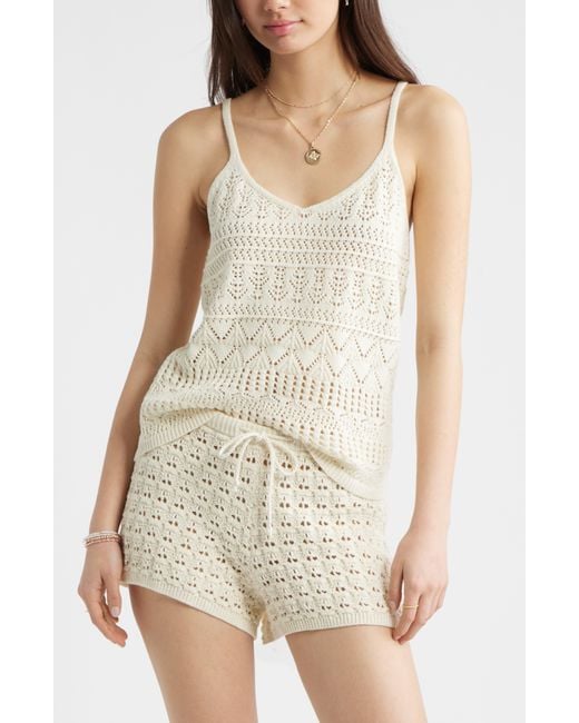BP. White Open Stitch Cotton Tank