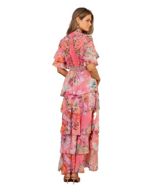 Hale Bob Women's Red Itzayana Chiffon Maxi Dress Hale Bob Women's Red Itzayana Chiffon Maxi Dress
