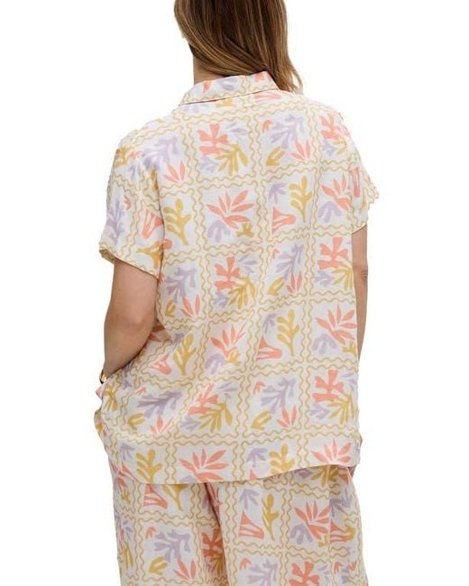 Raffya Natural Matisse Button Down Patchwork Floral Print Shirt