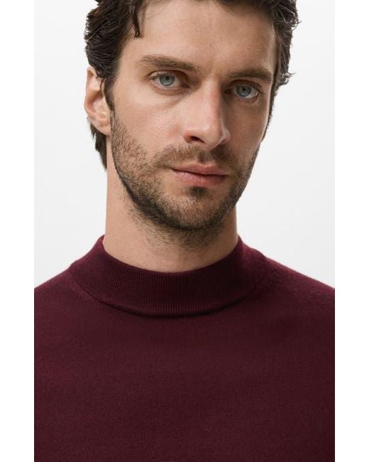 Mango Red Turtleneck Wool Sweater for men
