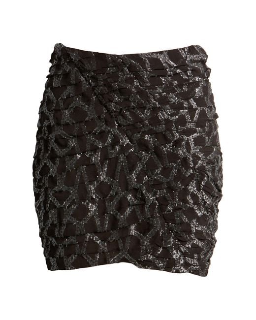 Mango Black Falda Metallic Miniskirt