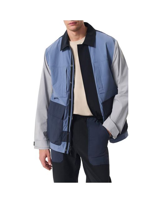 Rag & Bone Blue Pace Colorblock Chore Jacket for men
