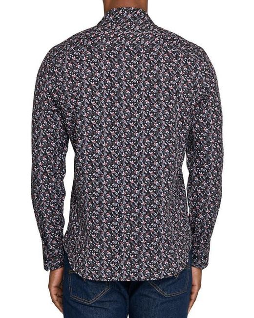 Con.struct Blue Berry Leaves Woven Long Sleeve Basic for men