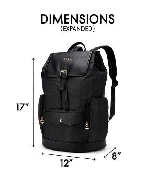 Elle Black Eleganza 25L Monogram Backpack