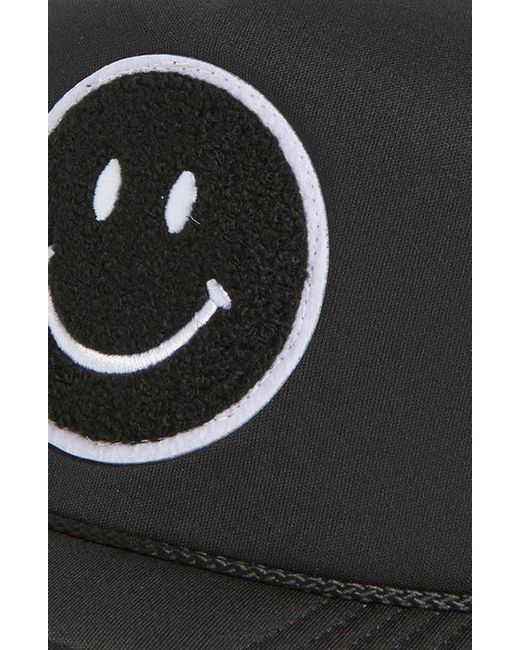 Local Beach Black Smiley Patch Trucker Hat for men