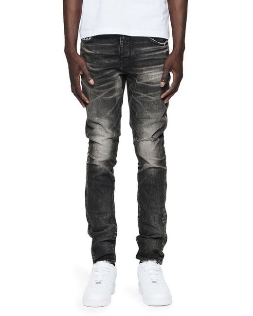 Purple Brand Black 2-year Dirty Fade Skinny Jeans for men