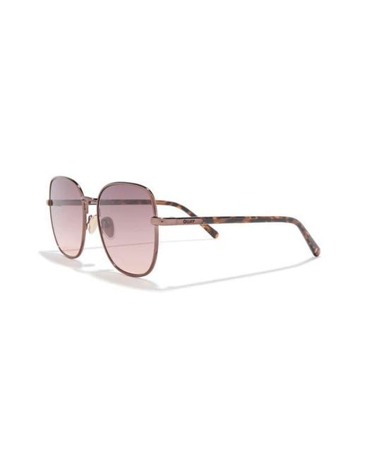 Quay Pink Uptown 58Mm Gradient Round Sunglasses