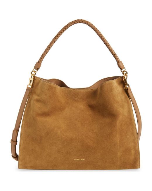 Veronica Beard Brown Beard Vida Suede Shoulder Bag
