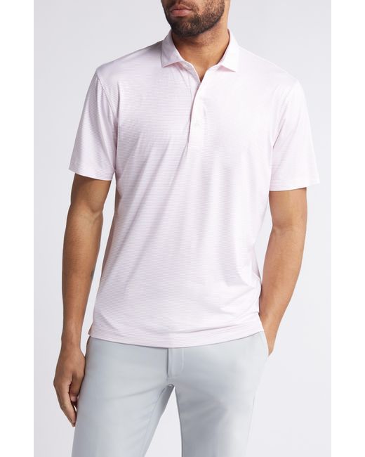 Johnnie-o Pink Double Eagle Pinstripe Prep-formance Polo for men