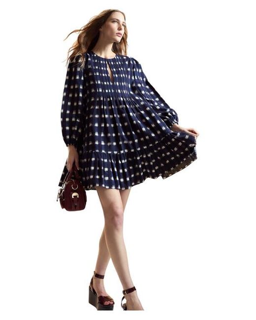 Cynthia Rowley Blue Pintuck Mini Dress