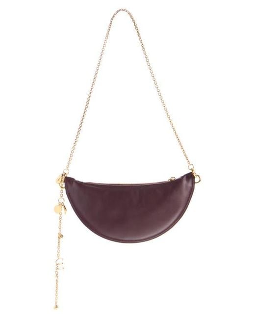 Chloé Purple Mini Icons Leather Half Moon Crossbody Bag