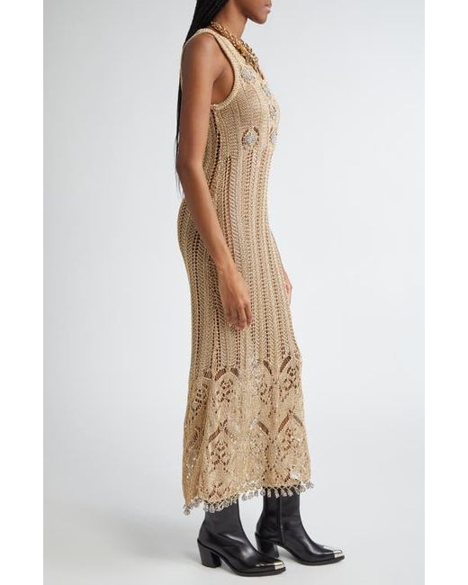 Rabanne Natural Openwork Tank Sweater Dress