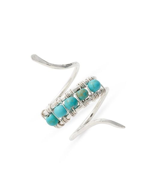 Nashelle Blue Beaded Snake Ring