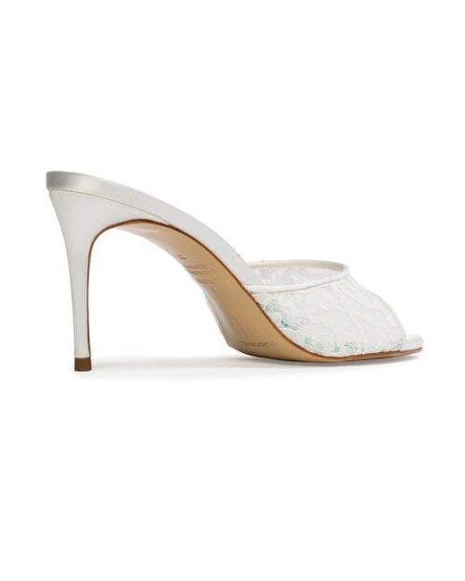Black Suede Studio White Celeste 80 Mule