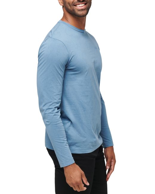Travis Mathew Blue Warmer Tides Cotton Long Sleeve T-shirt for men