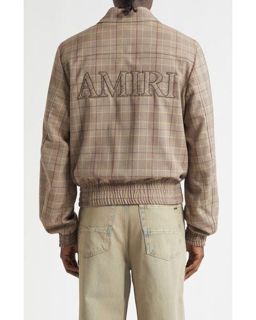 Amiri Brown Check Wool Blouson Jacket for men