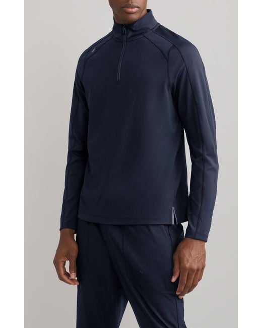 Rhone Blue Rise Quarter Zip Pullover for men