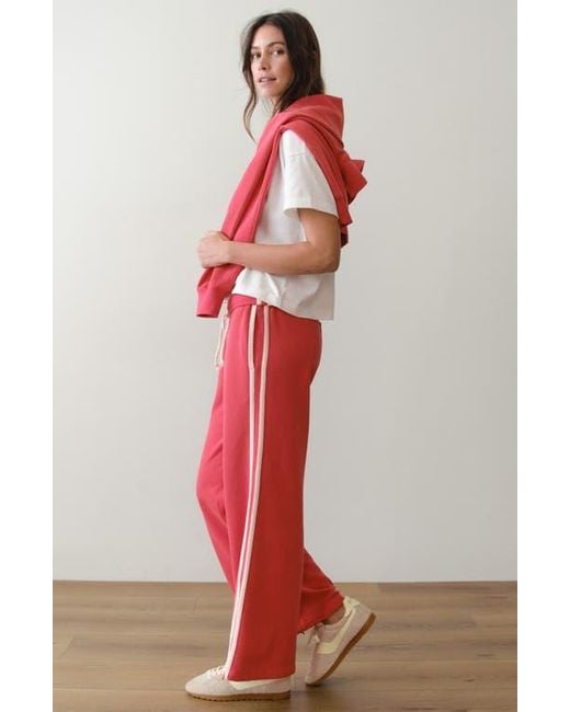 Marine Layer Red Cloud 9 Side Stripe Wide Leg Sweatpants