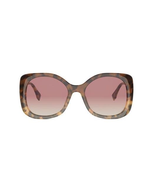 Fendi Pink Graphy 55Mm Gradient Square Sunglasses