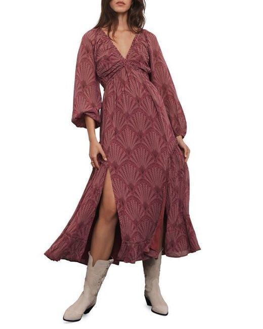 Mint Velvet Red Floral Design Midi Dress