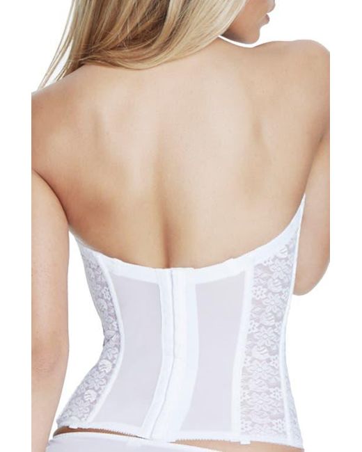 Dominique Intimates White Colette Lace Low Back Convertible Corset Longline Bra