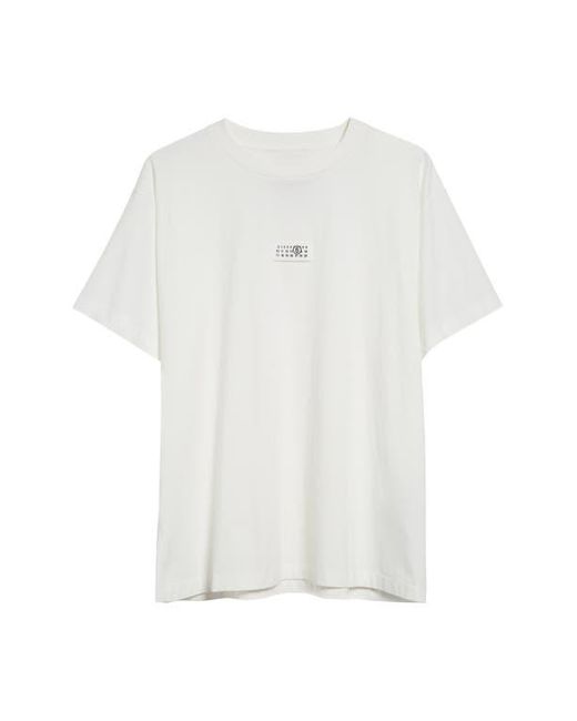 MM6 by Maison Martin Margiela White Numeric Logo Patch T-Shirt for men