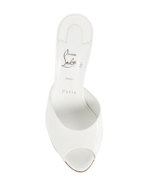 Christian Louboutin White Me Dolly Peep Toe Slide Sandal