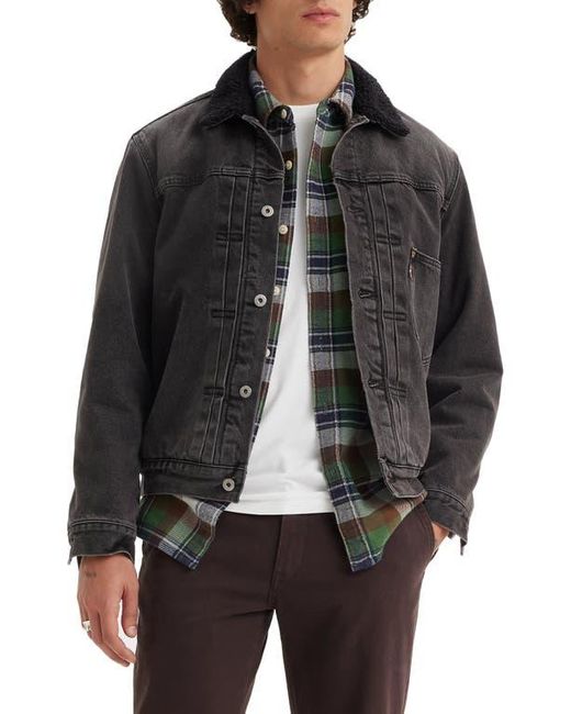 Levi's Black Type I Fleece Collar Trucker Jacket for men