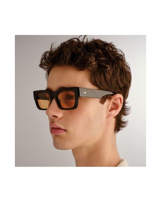 Le Specs Black Shmood 52Mm Rectangular Sunglasses
