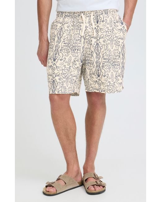 Solid Natural Liam Linen Blend Shorts for men