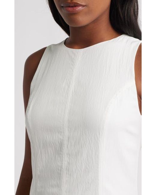 Mango White Pumpkin Sleeveless Bubble Hem Midi Dress