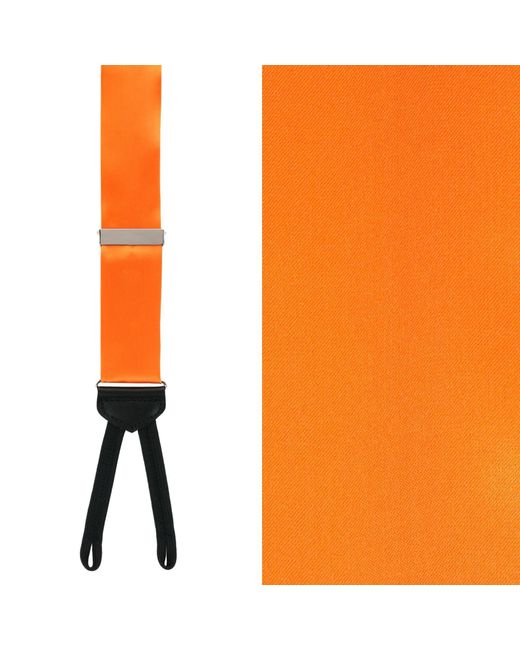 Trafalgar Orange Sutton Solid Color Silk Formal Suspenders for men
