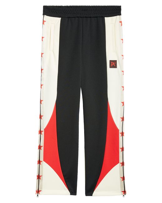 Palm Angels Red Star Colorblock Track Pants for men